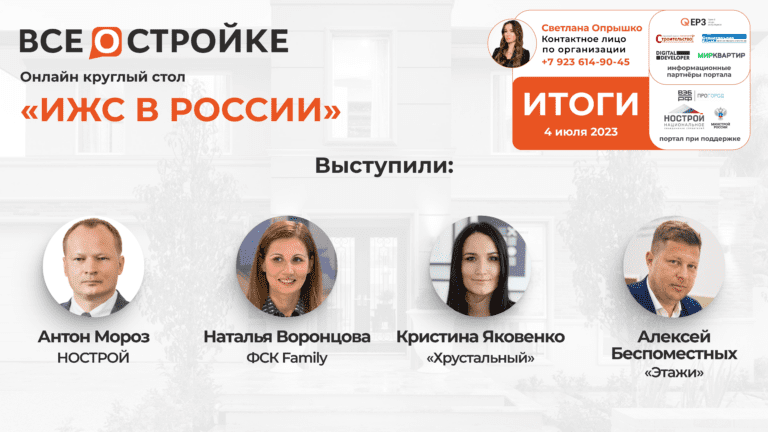 «ИЖС в России», 04.07 | Круглый стол