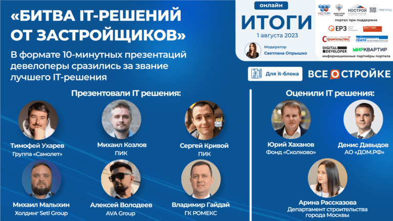 «Битва it-решений для застройщиков», 01.08