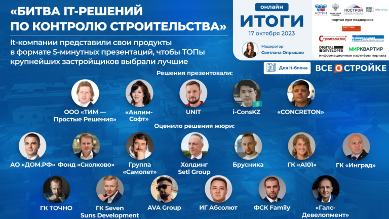Холдинг Setl Group и ГК ТОЧНО признались, что забрали на пилоты решения с последней it-битвы портала Всеостройке.рф
