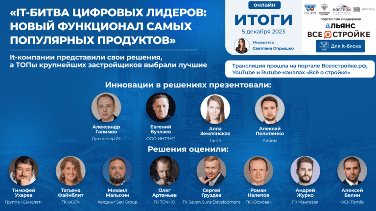 В эфире портала Всеостройке.рф выбрали лучший новый функционал уже известных it-продуктов 