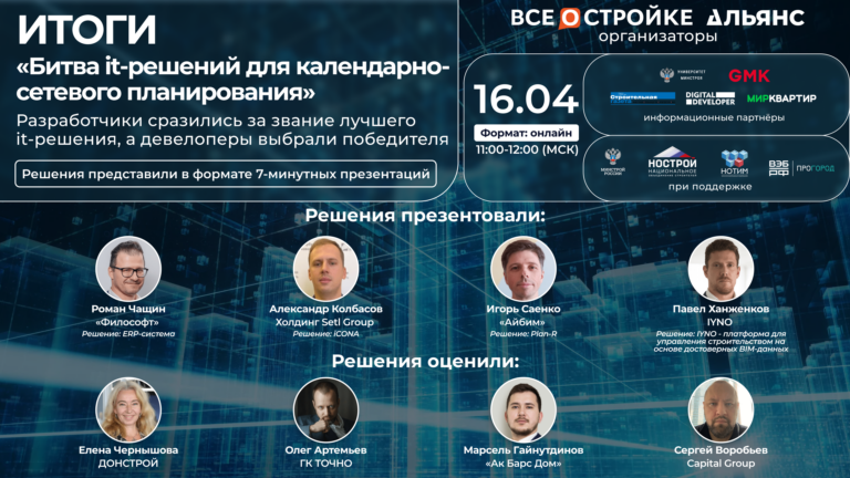 Сервис Plan-R для календарно-сетевого планирования назван лучшим на it-битве портала Всеостройке.рф