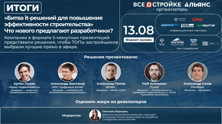 «Цифровой строительный контроль» от «Базис Недвижимость» признан лучшим решением для повышения эффективности стройки