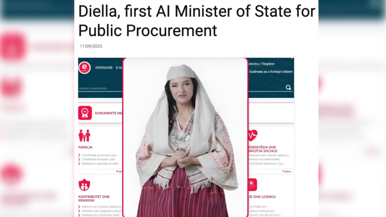 Албания первой в мире назначила министром искусственный интеллект — он будет отвечать за госзакупки