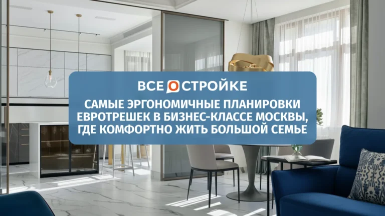 Самые эргономичные планировки евротрешек в бизнес-классе Москвы, где комфортно жить большой семье