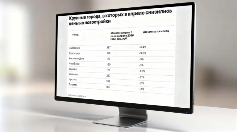 В 8 из 36 крупнейших городов России цены на первичном рынке жилья в апреле снизились — «Яндекс»
