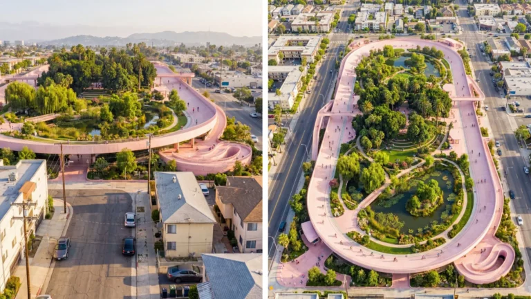 Не смогли пройти мимо смелого концепта парка — Pinkway Park в Лос-Анджелесе