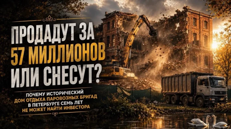 Продадут за 57 миллионов или снесут? Почему исторический Дом отдыха паровозных бригад в Петербурге семь лет не может найти инвестора