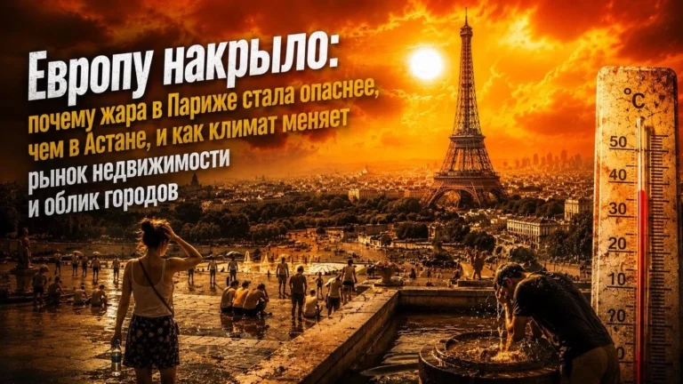 Европу накрыло: почему жара в Париже стала опаснее, чем в Астане, и как климат меняет рынок недвижимости и облик городов