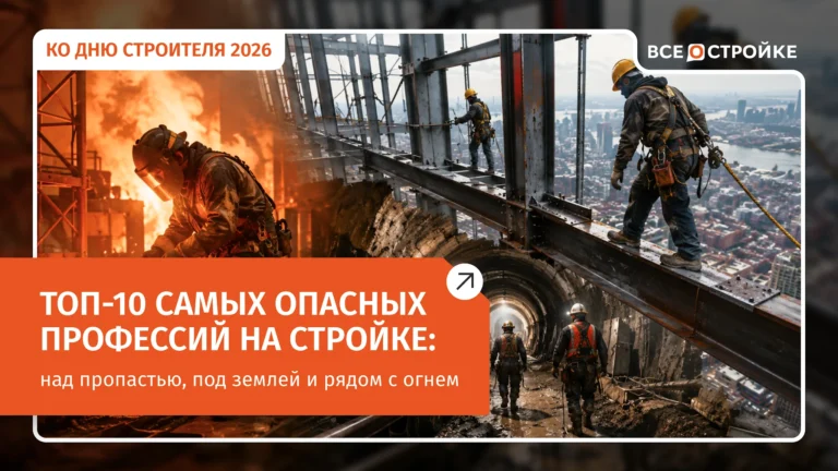 ТОП-10 самых опасных профессий на стройке: над пропастью, под землей и рядом с огнем