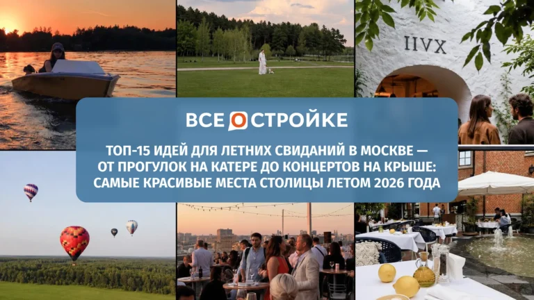 ТОП-15 идей для летних свиданий в Москве — от прогулок на катере до концертов на крыше: самые красивые места столицы летом 2026 года