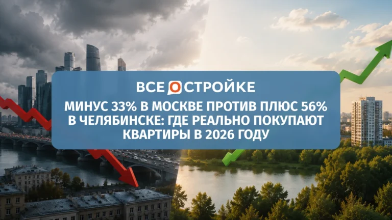 Минус 33% в Москве против плюс 56% в Челябинске: где реально покупают квартиры в 2026 году