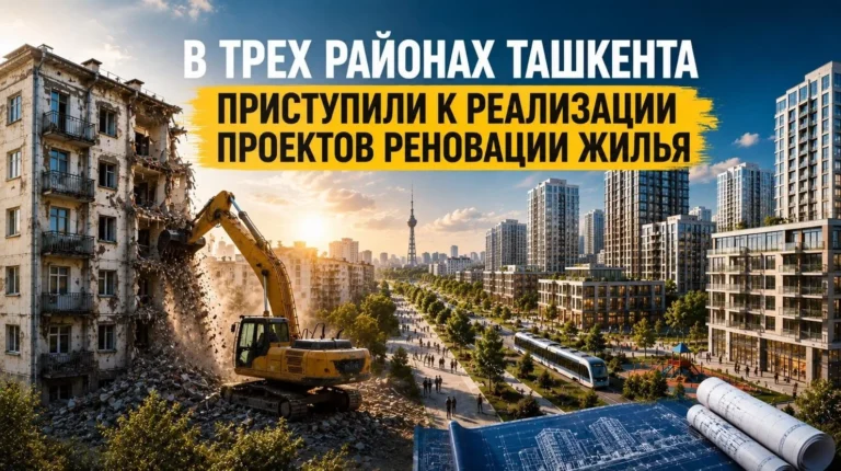 Реновация приходит в Ташкент: в трех районах столицы уже начались первые проекты переселения жителей