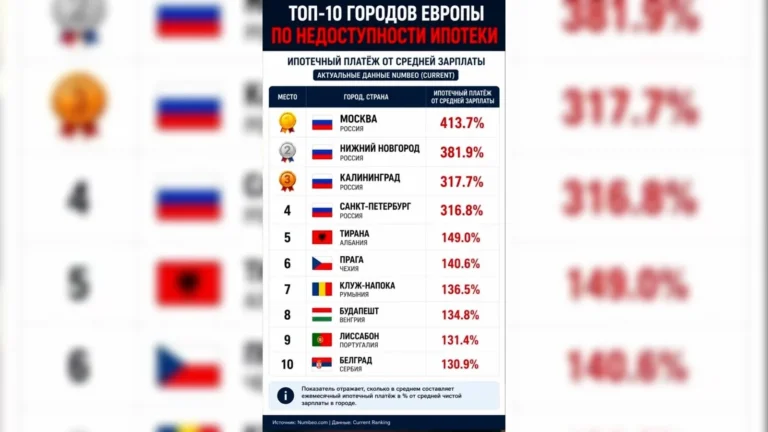 В России оказалась самая недоступная ипотека среди всех городов Европы