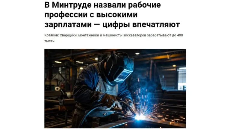 Министр труда Котяков заявил, что опытные сварщики в России могут зарабатывать до 400 тысяч рублей в месяц