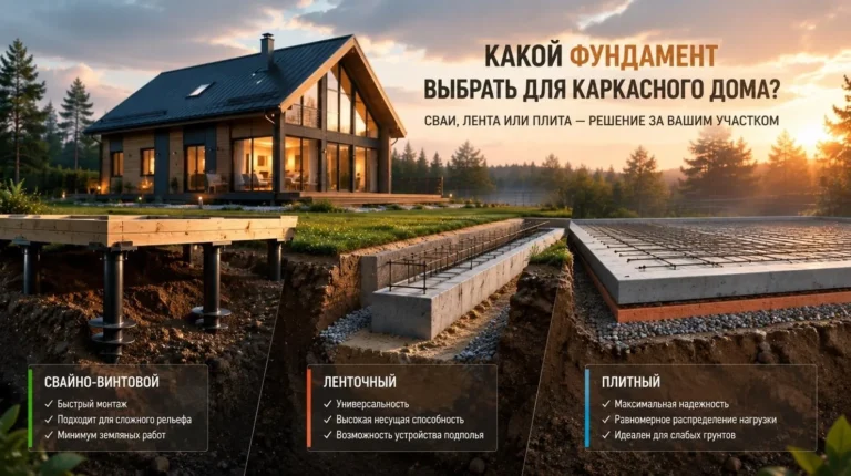 Фундамент для каркасного дома: какой выбрать