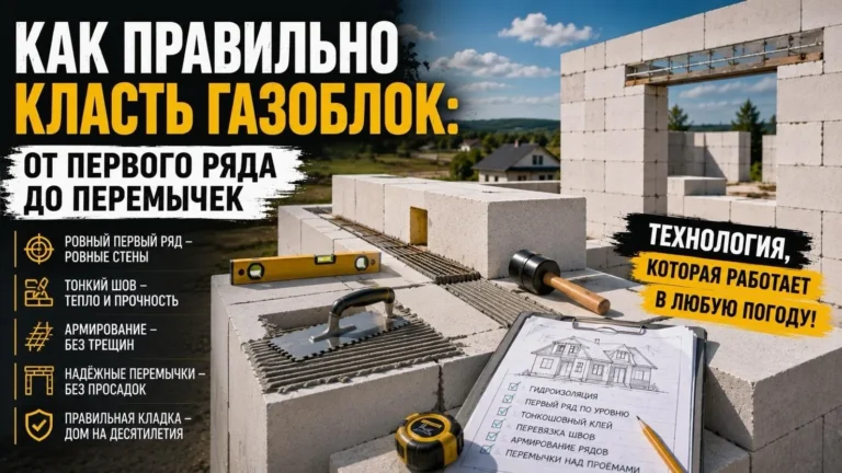 Как правильно класть газоблок: кладка от первого ряда до перемычек