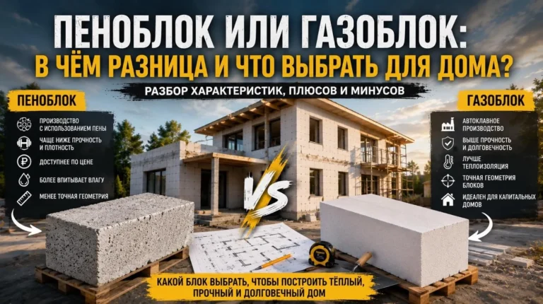 Пеноблок и газоблок: разница и что выбрать для дома