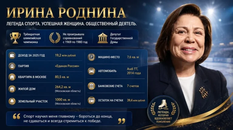 Ирина Роднина задекларировала 19,2 млн рублей дохода и почти 40 млн на счетах — как живет легендарная фигуристка и депутат в Москве