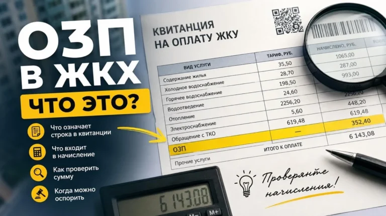 ОЗП в ЖКХ: что это и почему строка есть в квитанции