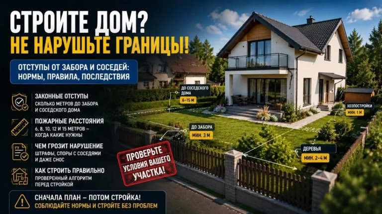 Отступы от забора и соседей при строительстве дома