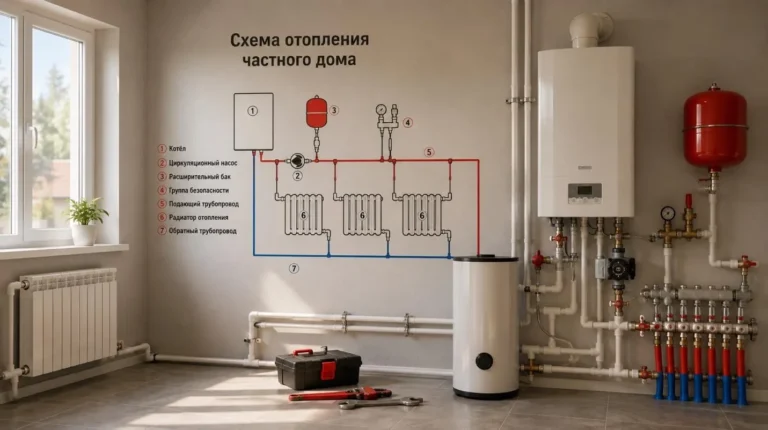 Схема отопления частного дома: разводка, трубы и монтаж