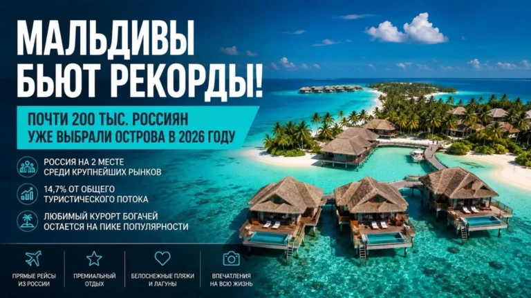 Мальдивы бьют рекорды: 200 тысяч россиян выбрали острова в 2026 году — сколько стоит отдых и как это влияет на курортную недвижимость