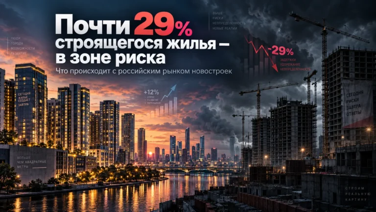 Почти 29% строящегося жилья — в зоне риска: что происходит с российским рынком новостроек