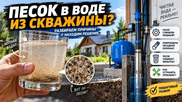 Песок в воде из скважины: причины и порядок устранения