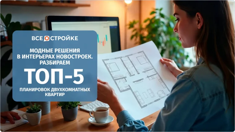 Модные решения в интерьерах новостроек. Разбираем ТОП-5 планировок двухкомнатных квартир 