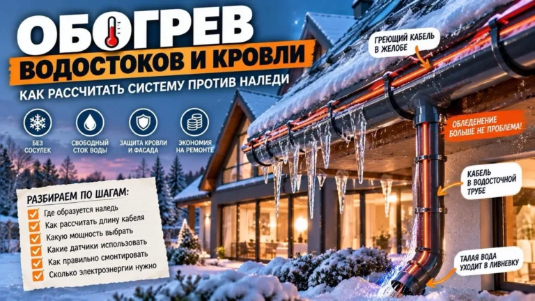 Обогрев водостоков и кровли: как рассчитать систему против наледи