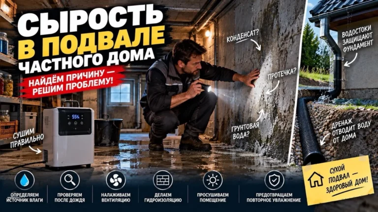 Сырость в подвале частного дома: как найти источник и высушить помещение