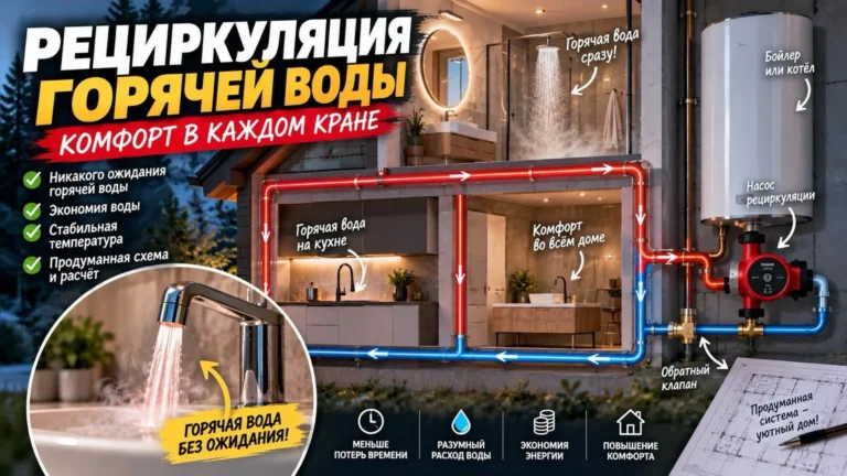 Рециркуляция горячей воды: схема, расчёт и расход энергии