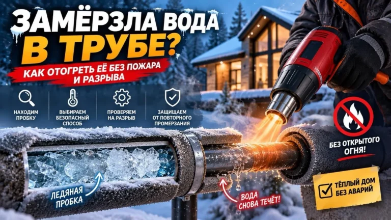 Замёрзла вода в трубе: как отогреть её без пожара и разрыва