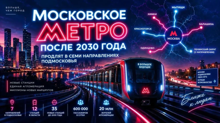 Метро выйдет за МКАД: куда продлят московское метро в Подмосковье после 2030 года