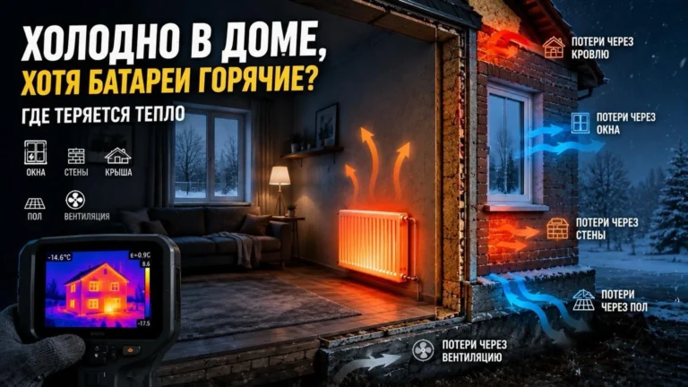 В доме холодно при горячих батареях: где теряется тепло