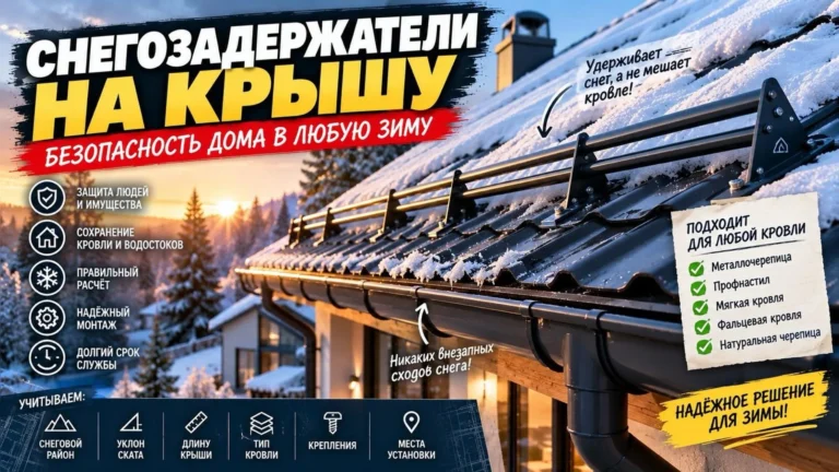 Снегозадержатели на крышу: расчёт рядов, креплений и мест установки