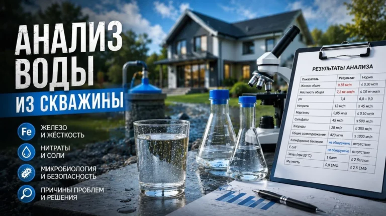 Анализ воды из скважины: где сдать, что проверить и как читать протокол