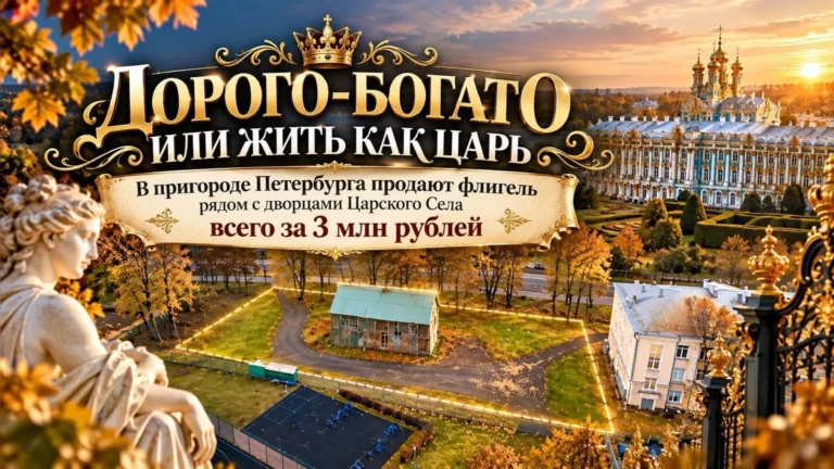 Дорого-богато, или жить как царь. В пригороде Петербурга продают флигель рядом с дворцами Царского Села всего за 3 млн рублей