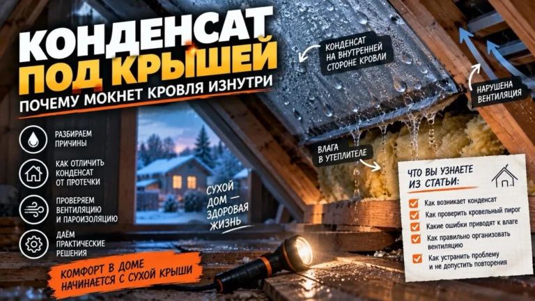 Конденсат под крышей: почему мокнет кровля изнутри