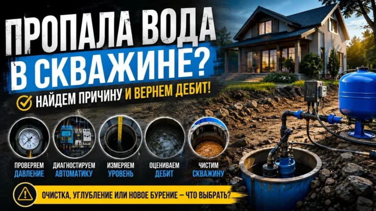 Пропала вода в скважине: как найти причину и вернуть дебит