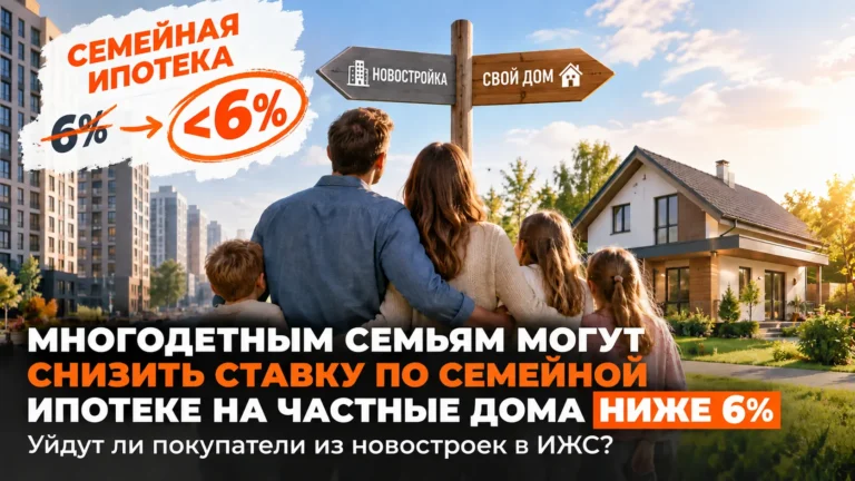 Семейная ипотека ниже 6% на частные дома: уйдут ли многодетные семьи из новостроек в ИЖС