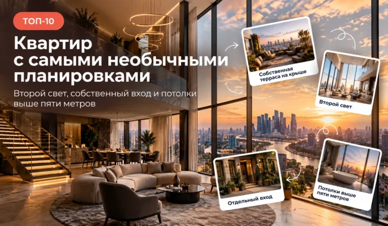 ТОП-10 квартир с самыми необычными планировками: второй свет, собственный вход и потолки выше пяти метров
