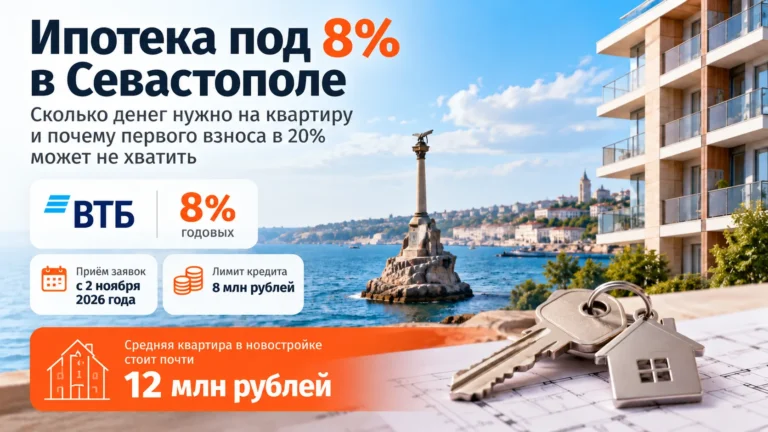 Ипотека под 8% в Севастополе: хватит ли 20% первого взноса на квартиру