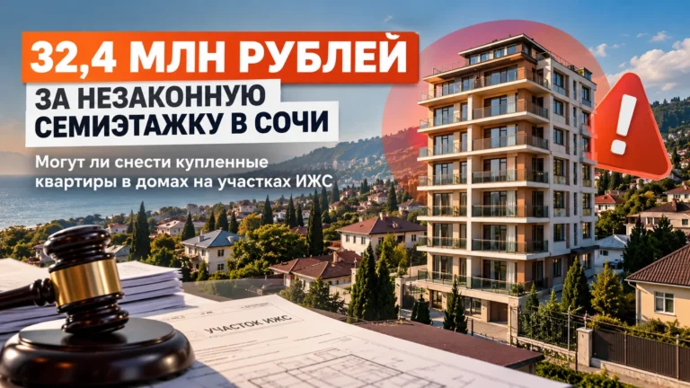 32,4 млн рублей за незаконную семиэтажку в Сочи: могут ли снести купленные квартиры в домах на участках ИЖС