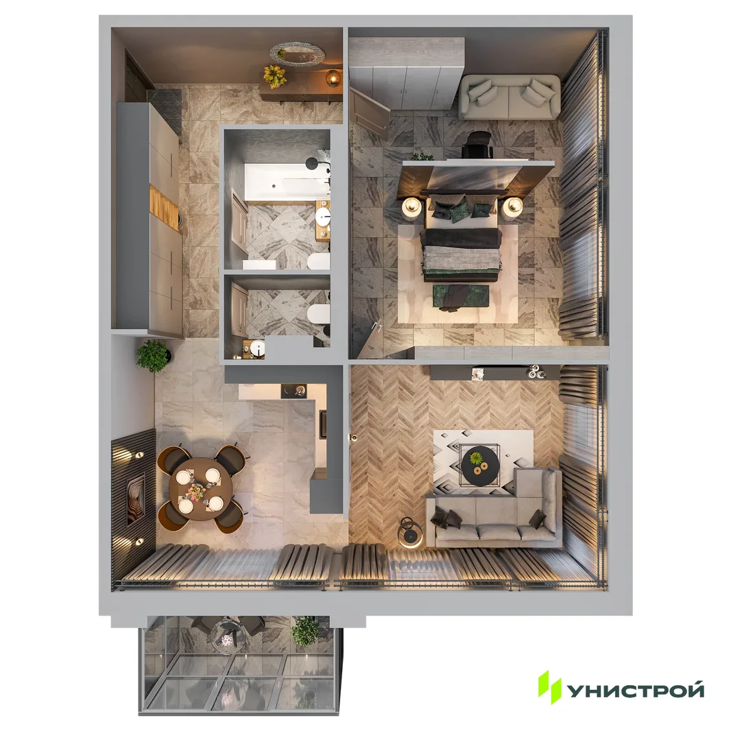 Планировка 2-комн. квартира, 73.83 м² ЖК «Лисино»