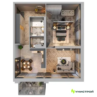 Планировка 2-комн. квартира, 73.83 м² ЖК «Лисино»