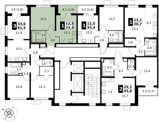 Квартира 1-комн. квартира, 33.4 м² ЖК «1-й Южный» Фото 2 Квартира 1-комн. квартира, 33.4 м² ЖК «1-й Южный» Фото 2