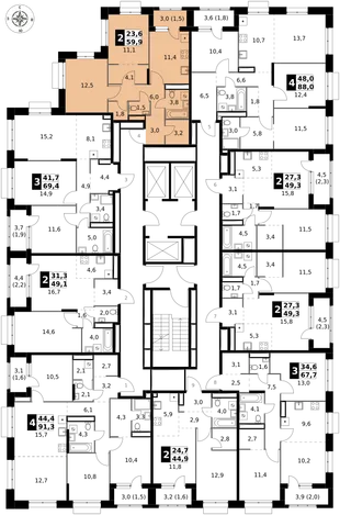 Квартира 2-комн. квартира, 59.9 м² ЖК «1-й Саларьевский» Фото 2