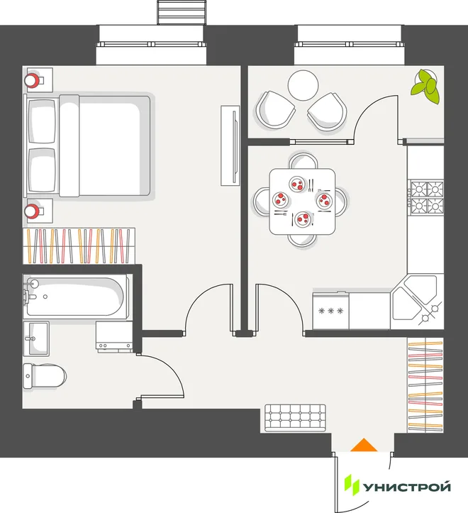 Планировка 1-комн. квартира, 38.17 м² ЖК «Атмосфера» Планировка 1-комн. квартира, 38.17 м² ЖК «Атмосфера»