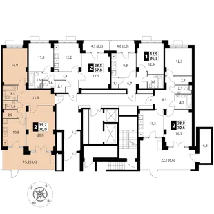 Квартира 2-комн. квартира, 70.3 м² ЖК «Южная Битца» Фото 1 Квартира 2-комн. квартира, 70.3 м² ЖК «Южная Битца» Фото 1